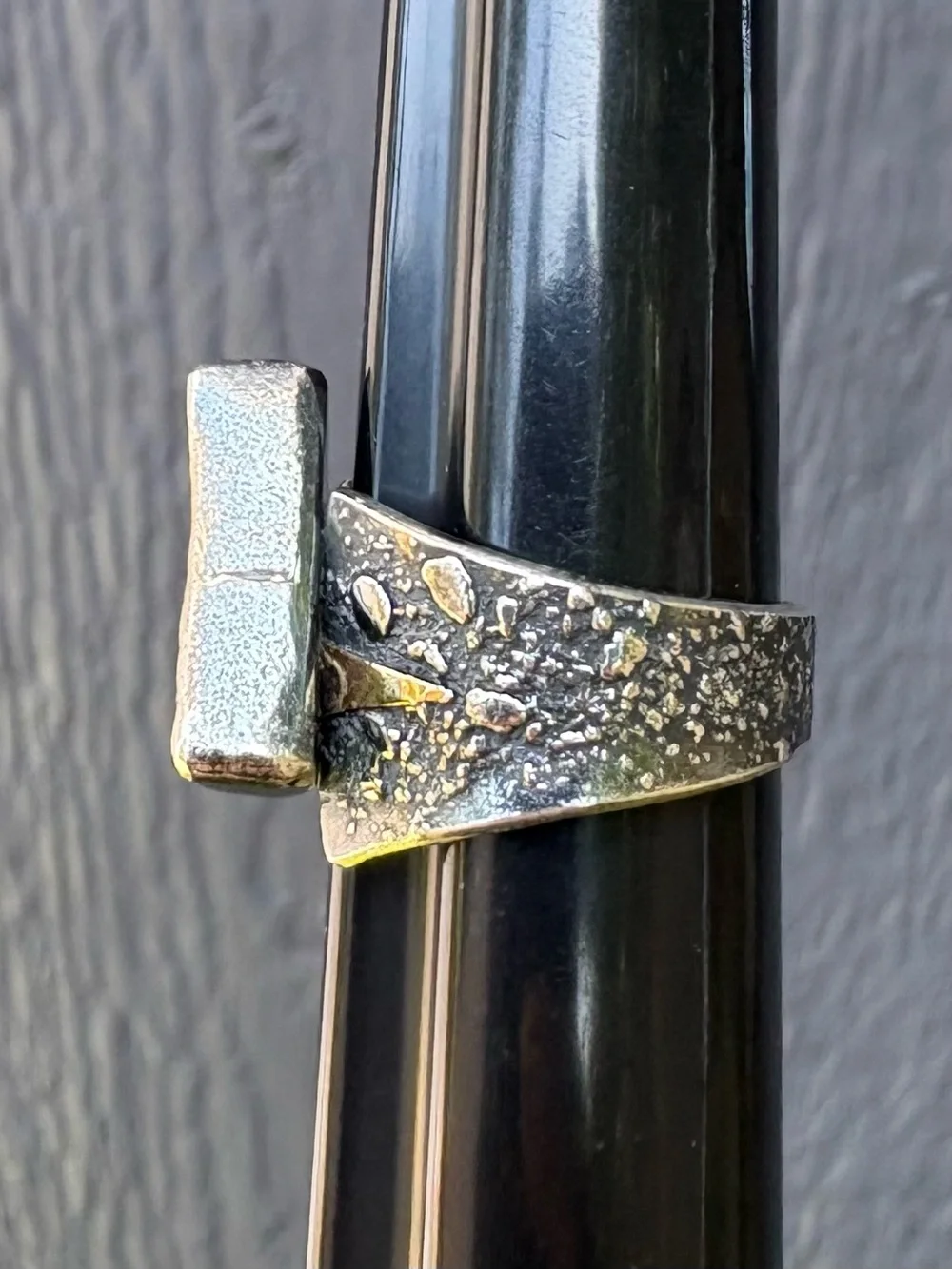 Pink Cobalto Calcite Sterling Silver Gold Druzy ring size 6 Artisan Designer